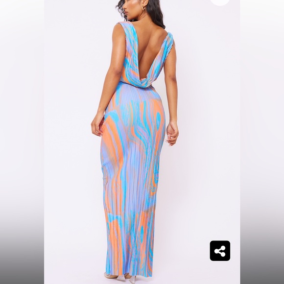 New! PYT Abstract Dress.💙🧡💙 - Picture 4 of 4
